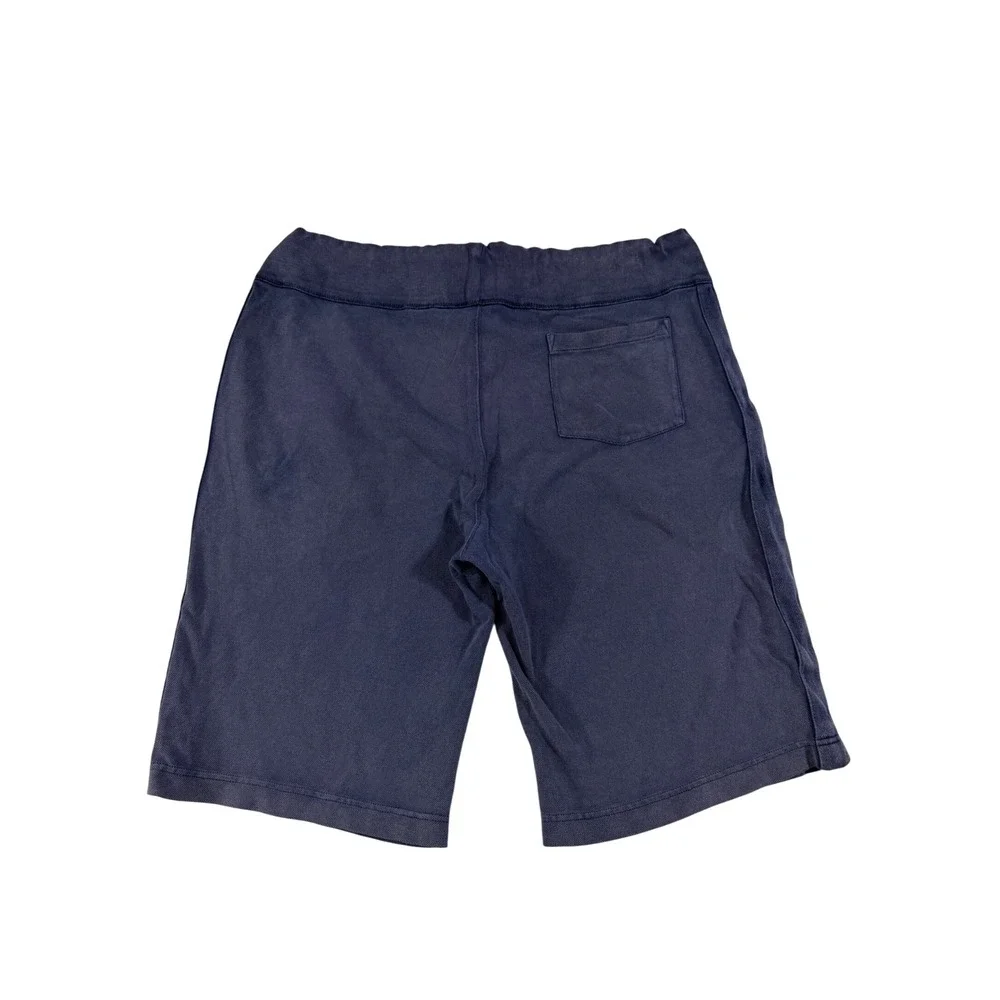 Polo Ralph Lauren Mens Navy Blue Cotton Jersey Knit Shorts Large Yellow Pony